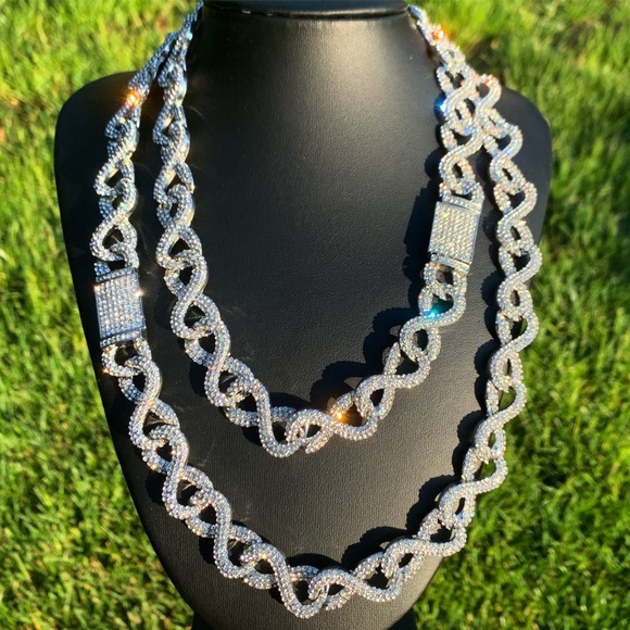 Accessories 16mm Infinity Link Chain Iced White Gold Poshmark